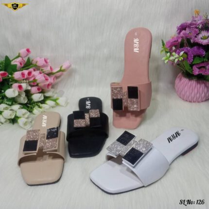 Crystal Panel Flat Slippers