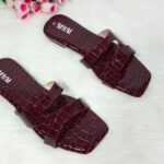 Croc-Embossed Flat Sandals - Image 5