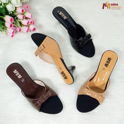 Croc- Pointed Bow Heel