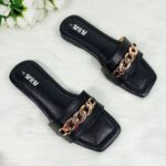 Chain Detail Flat Sandals - Image 5
