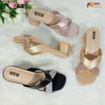 Shimmer Cross Strap Heels