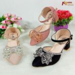 Crystal Bow Block Heel