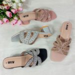 Crystal Cross Block Heel