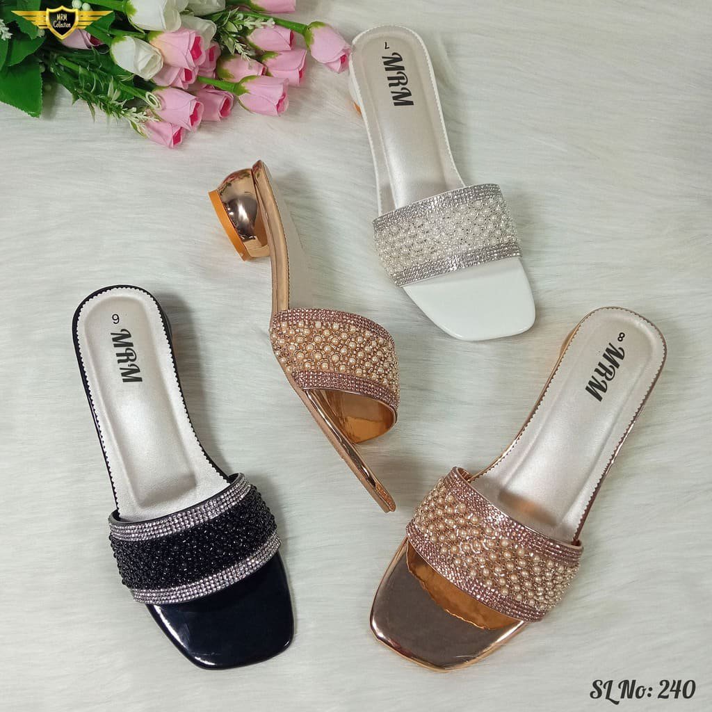 2026/07/1000085749.jpg Pearl Embellished Low Heels - Image 1