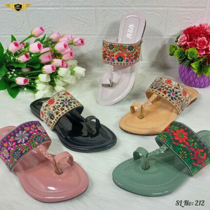 Floral Braided Toe-Ring Slipper