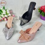 Crystal Bow Pointed Heels