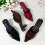 Glossy Pointed Toe Mule Heels - Image 4