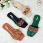 🌸 Embroidered Floral Slides